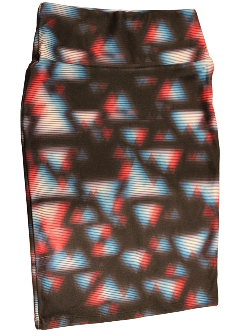 2/$50 🏷 Lularoe Black Red Blue and White Bodycon Skirt (Cassie) Size XS BNWT